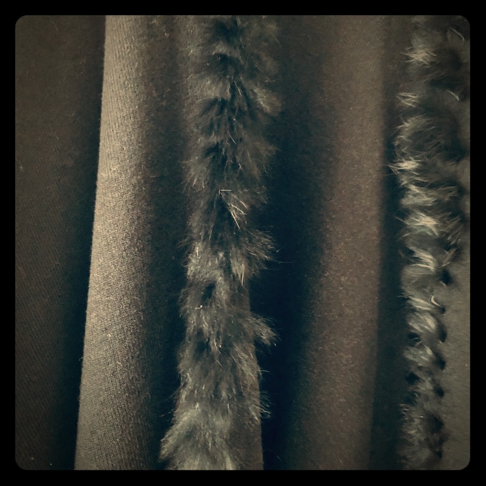 Cabi Black Fur trim wrap